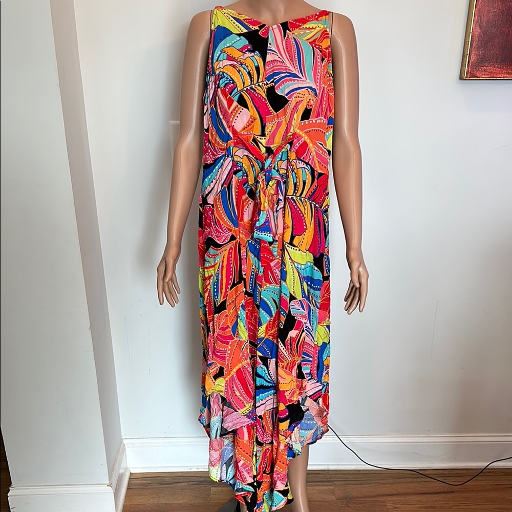 Colorful Abstract Print Maxi Dress